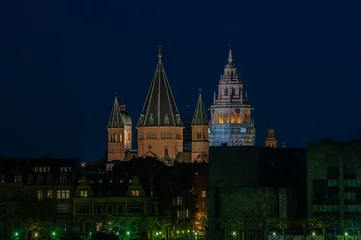 Foto op Canvas Mainzer Dom bei Nacht © Tim