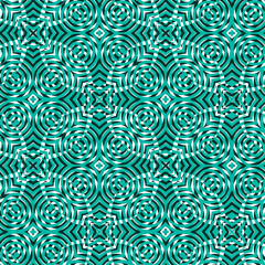 Obraz premium Seamless pattern with Geometric motifs in 3 colors
