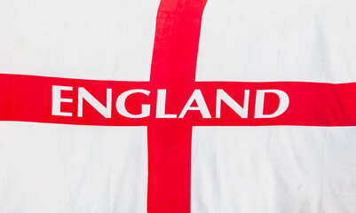 Fototapeta na wymiar England bunting flag in the sky
