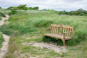 A bench near the beach in Instow, Devon
