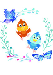 Pajaritos 100% editable.