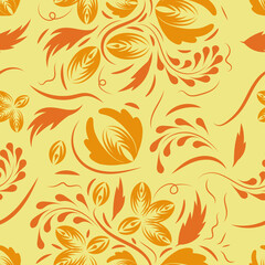 Folk flowers pattern Floral surface design Seamless pattern