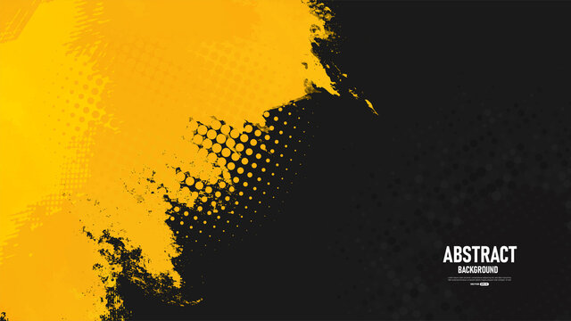 Black and Yellow abstract background with grunge texture. Vector illustration	