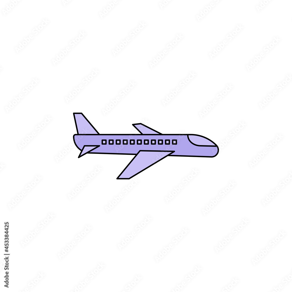 Poster flight plane transport icon vector