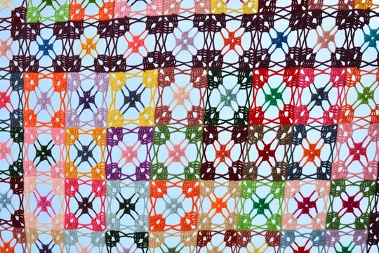 Detalle de jarapas de lana hechas a mano, puestas como toldos en la Alpujarra de Granada