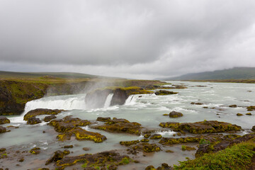 Godafoss falls in summer season view, Iceland