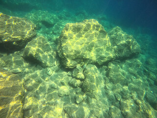 Underwater world of Mediterranean Sea. Near Marmaris, Turkey