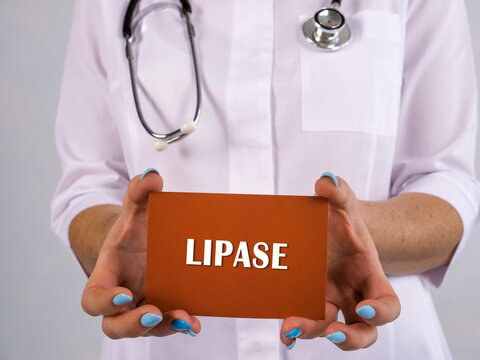 Medical concept meaning LIPASE with inscription on the sheet.