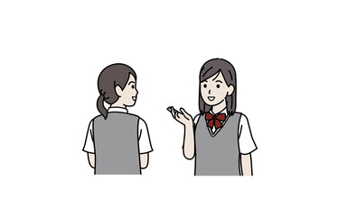 勉強をする 学生 男女 生徒 横向き イラスト素材 Boy Wall Mural B Senryu
