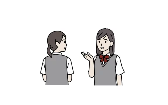 会話する 学生 話す 中高生 高校生 中学生 女の子 イラスト素材 Stock Vector Adobe Stock