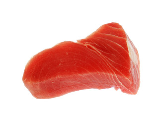 fresh tuna fish fillet isolated on white background
