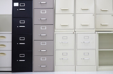 close up on cabinet and drawers in the office
