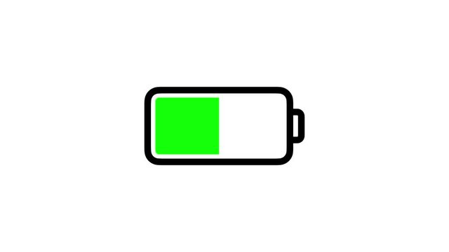 【充電イメージ】シンプル横向き電池バッテリーアイコン【分割なし】