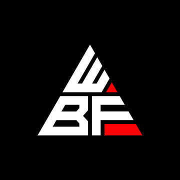 WBF triangle letter logo design with triangle shape. WBF triangle logo design monogram. WBF triangle vector logo template with red color. WBF triangular logo Simple, Elegant, and Luxurious Logo. WBF 