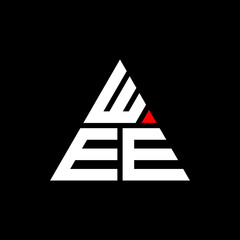 WEE triangle letter logo design with triangle shape. WEE triangle logo design monogram. WEE triangle vector logo template with red color. WEE triangular logo Simple, Elegant, and Luxurious Logo. WEE 