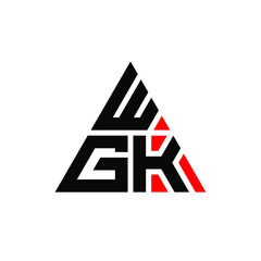 WGK triangle letter logo design with triangle shape. WGK triangle logo design monogram. WGK triangle vector logo template with red color. WGK triangular logo Simple, Elegant, and Luxurious Logo. WGK 