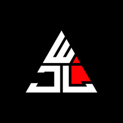 WJL triangle letter logo design with triangle shape. WJL triangle logo design monogram. WJL triangle vector logo template with red color. WJL triangular logo Simple, Elegant, and Luxurious Logo. WJL 