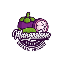 Mangosteen natural organic design logo