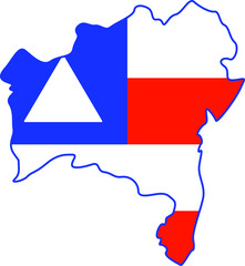 Flag map of the brazilian state of bahia