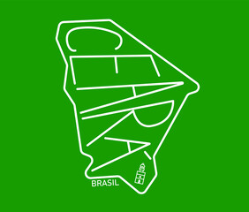 Geometric map of the brazilian state of Ceará