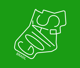 Geometric map of the brazilian state of Goiás