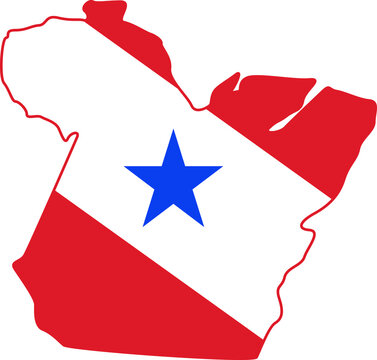 Flag map of the brazilian state of Par&aacute;