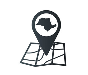 map icon of brazilian state of São Paulo