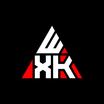 WXK triangle letter logo design with triangle shape. WXK triangle logo design monogram. WXK triangle vector logo template with red color. WXK triangular logo Simple, Elegant, and Luxurious Logo. WXK 
