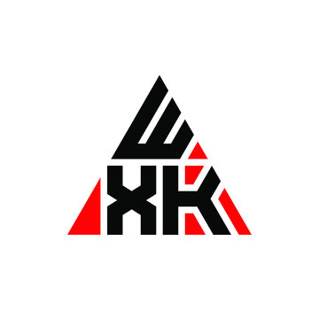 WXK triangle letter logo design with triangle shape. WXK triangle logo design monogram. WXK triangle vector logo template with red color. WXK triangular logo Simple, Elegant, and Luxurious Logo. WXK 