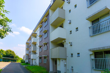 古い団地のある風景写真_30