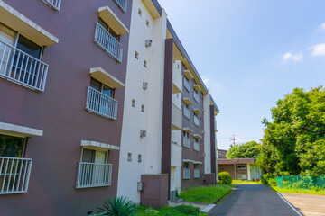 古い団地のある風景写真_32