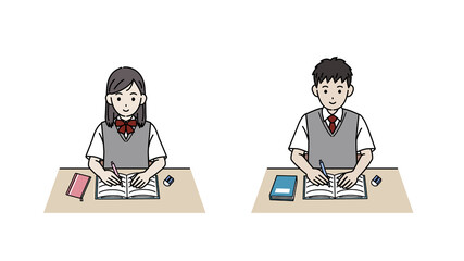 勉強する学生 やる気 授業 宿題 中高生 高校生 中学生 男女 モチベーション イラスト素材 Boy Canvas Print B Senryu