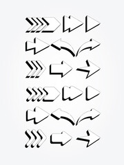 set arrows with sharp and rounded corner