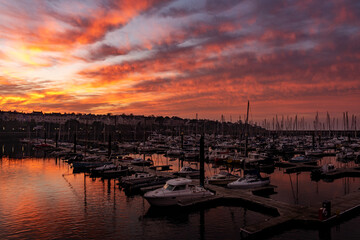 sunset at the marina