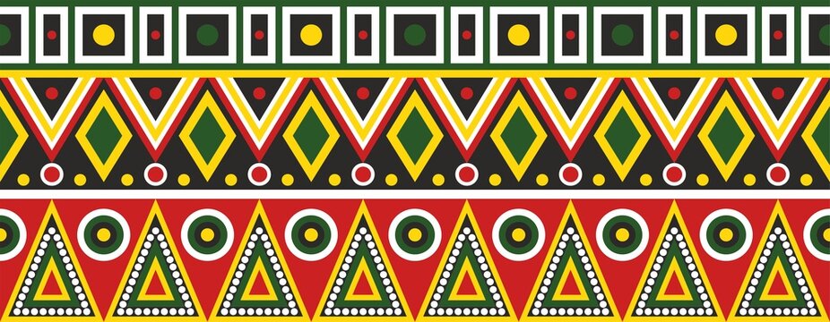Vector set of seamless Indian patterns. National seamless ornaments, borders, frames. colored decorations of the peoples of South America, Maya, Inca, Aztecs. Print for fabric, paper, textile and clot