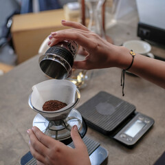 person drinking coffee