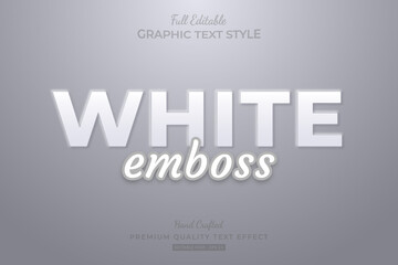 White Embossed Editable Text Effect Font Style