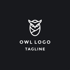 Owl logo and icon concept. Logo available in vector. Linear style.