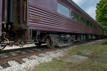Fototapeta premium Passenger Train in Rural North Carolina near Bryson City