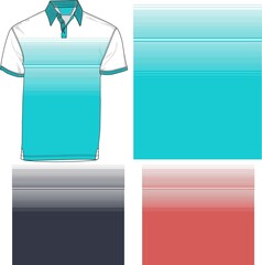 striped polo T shirt silhouette, three variants