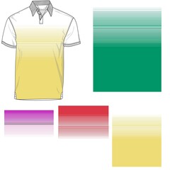 striped polo T shirt silhouette, three variants