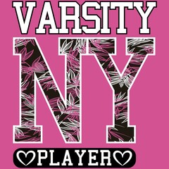 Fototapeta premium college style print whit text and pink background