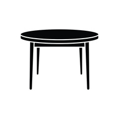 Circle table icon. Simple solid style. Round, pictogram, furniture, office, sign, conference, meeting, web, symbol, interior concept. Vector design illustration isolated on white background. EPS 10