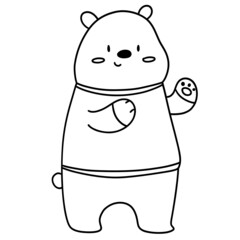 Christmas bear outline design illustration for web, wedsite, application, presentation, Graphics design, branding, etc.