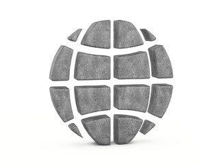 Concrete globe symbol