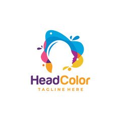 head color logo icon vector isolated