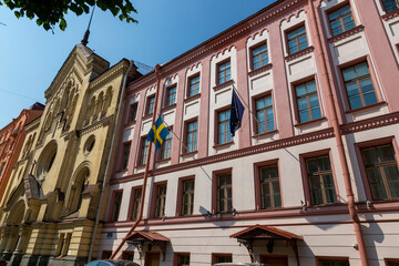 Building of the consulate General of Sweden in St. Petersburg - obrazy, fototapety, plakaty