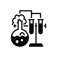 Black solid icon for chemistry test