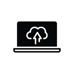 Black solid icon for upload