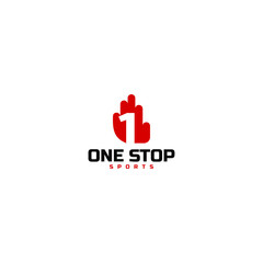 Obraz premium one stop sign logo design vector 
